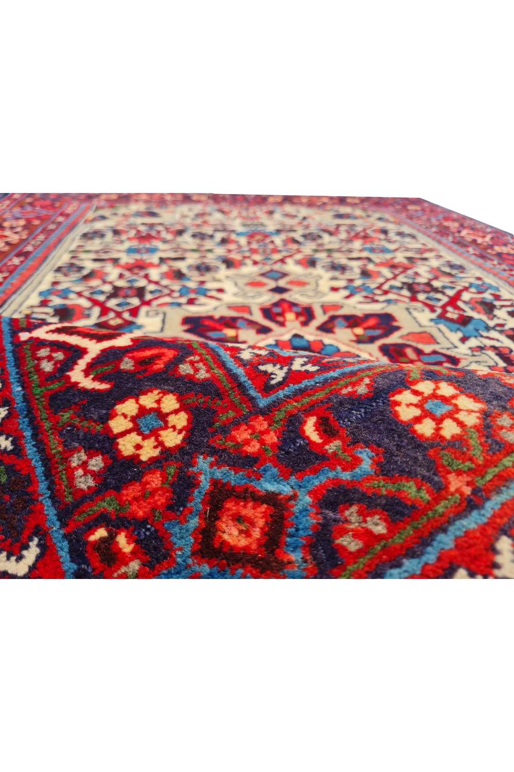 Amazing Hand Knotted Vintage Persian Hamadan Wool Area Rug 4.10 x 3.3 Ft