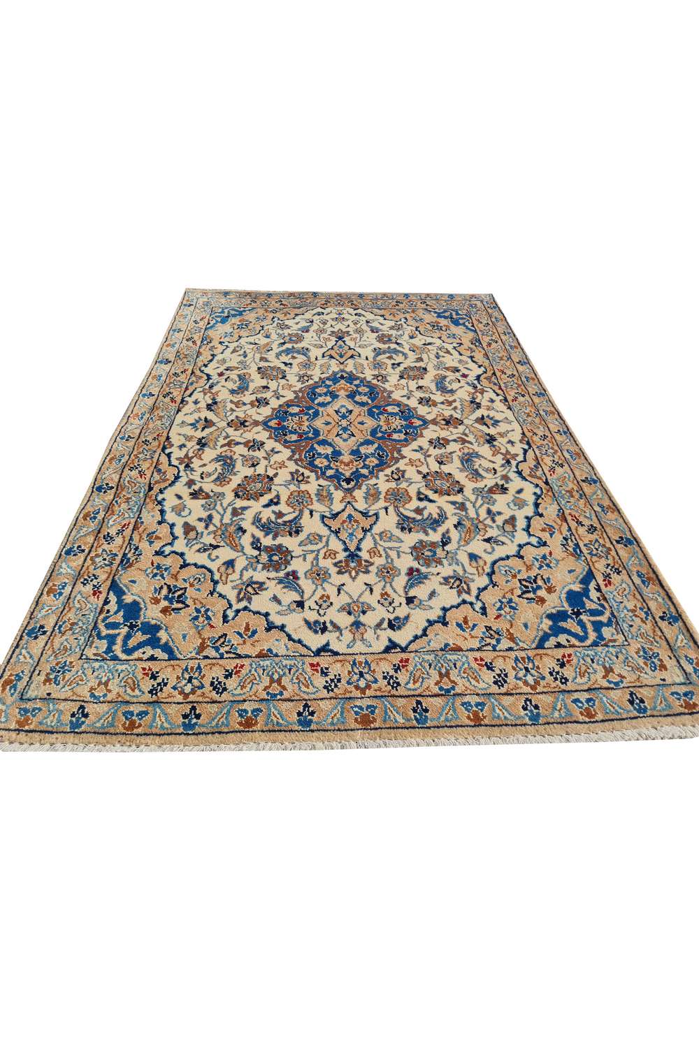 Amazing Hand Knotted Vintage Persian Nain Wool Area Rug 4.1 x 2.9 Ft