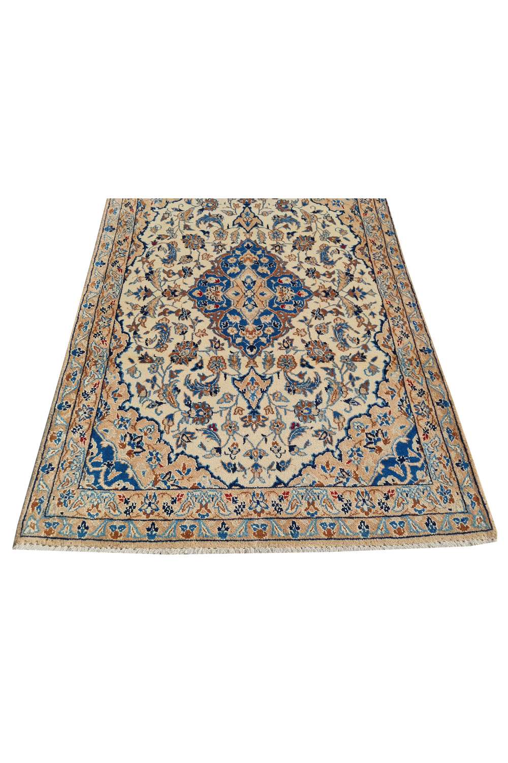 Amazing Hand Knotted Vintage Persian Nain Wool Area Rug 4.1 x 2.9 Ft