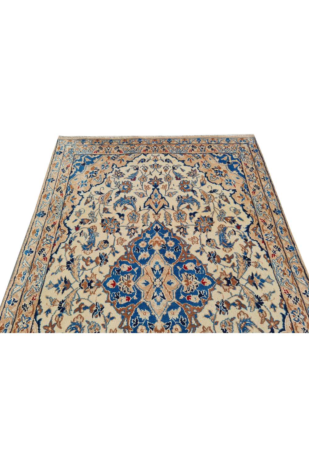 Amazing Hand Knotted Vintage Persian Nain Wool Area Rug 4.1 x 2.9 Ft