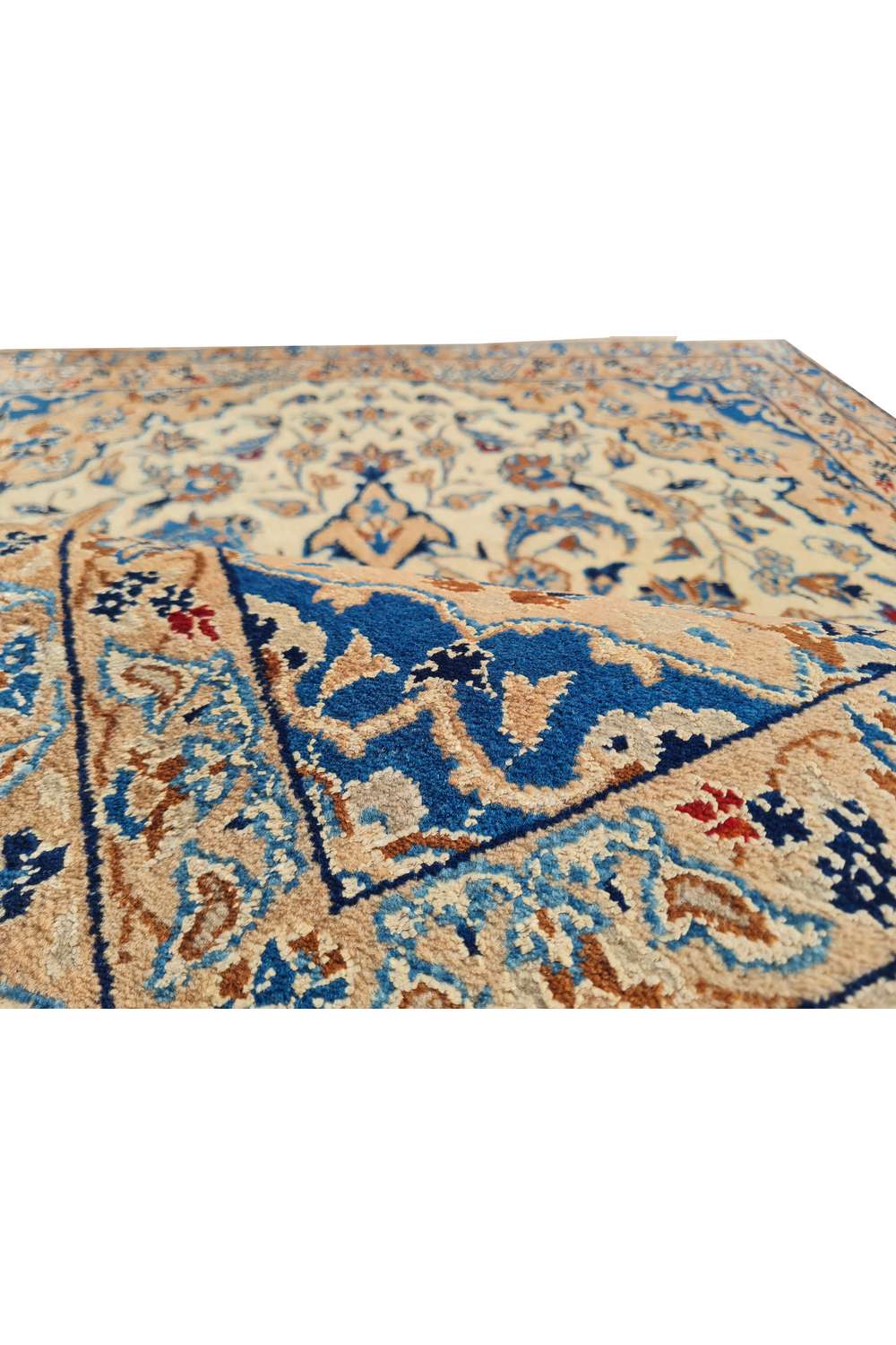 Amazing Hand Knotted Vintage Persian Nain Wool Area Rug 4.1 x 2.9 Ft