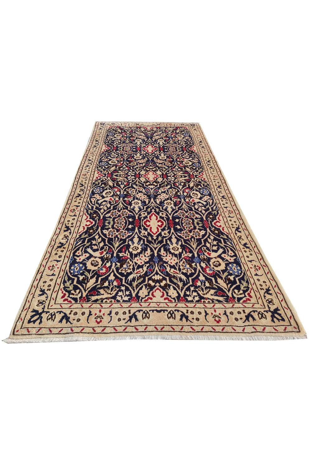 Amazing Hand Knotted Vintage Persian Nain Pictorial Wool Area Rug 6.2 x 2.11 Ft