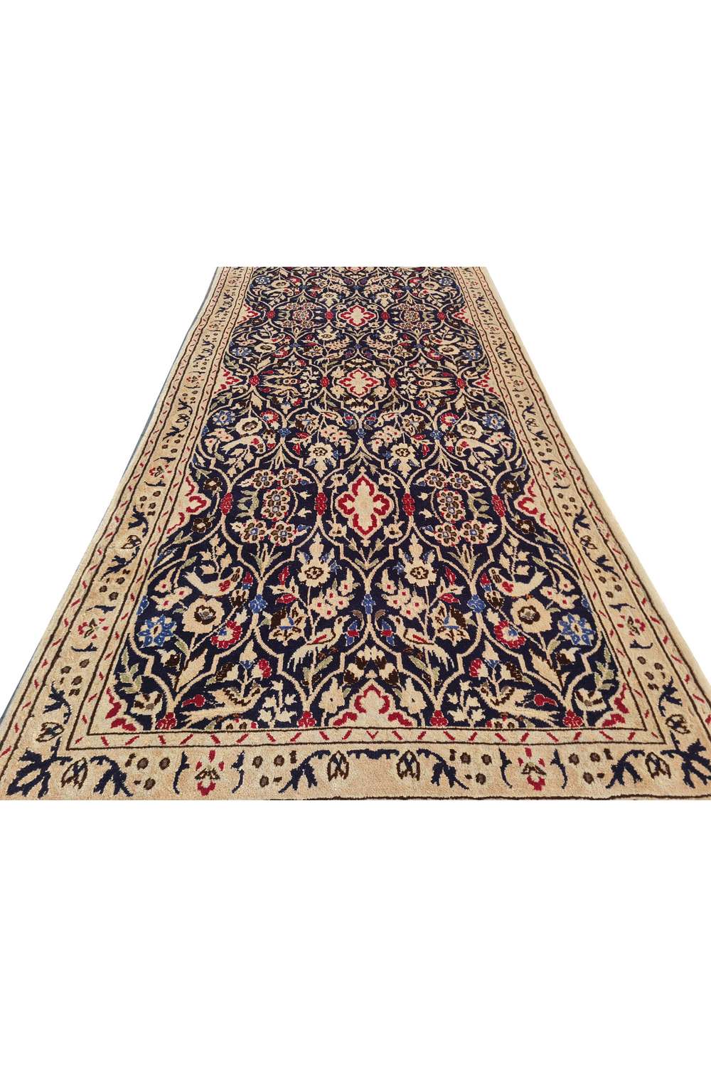 Amazing Hand Knotted Vintage Persian Nain Pictorial Wool Area Rug 6.2 x 2.11 Ft