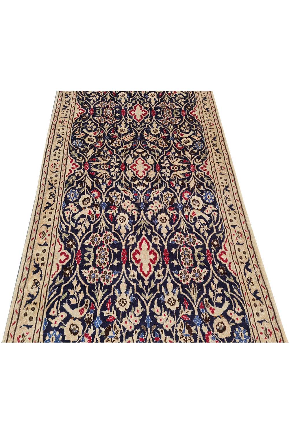 Amazing Hand Knotted Vintage Persian Nain Pictorial Wool Area Rug 6.2 x 2.11 Ft