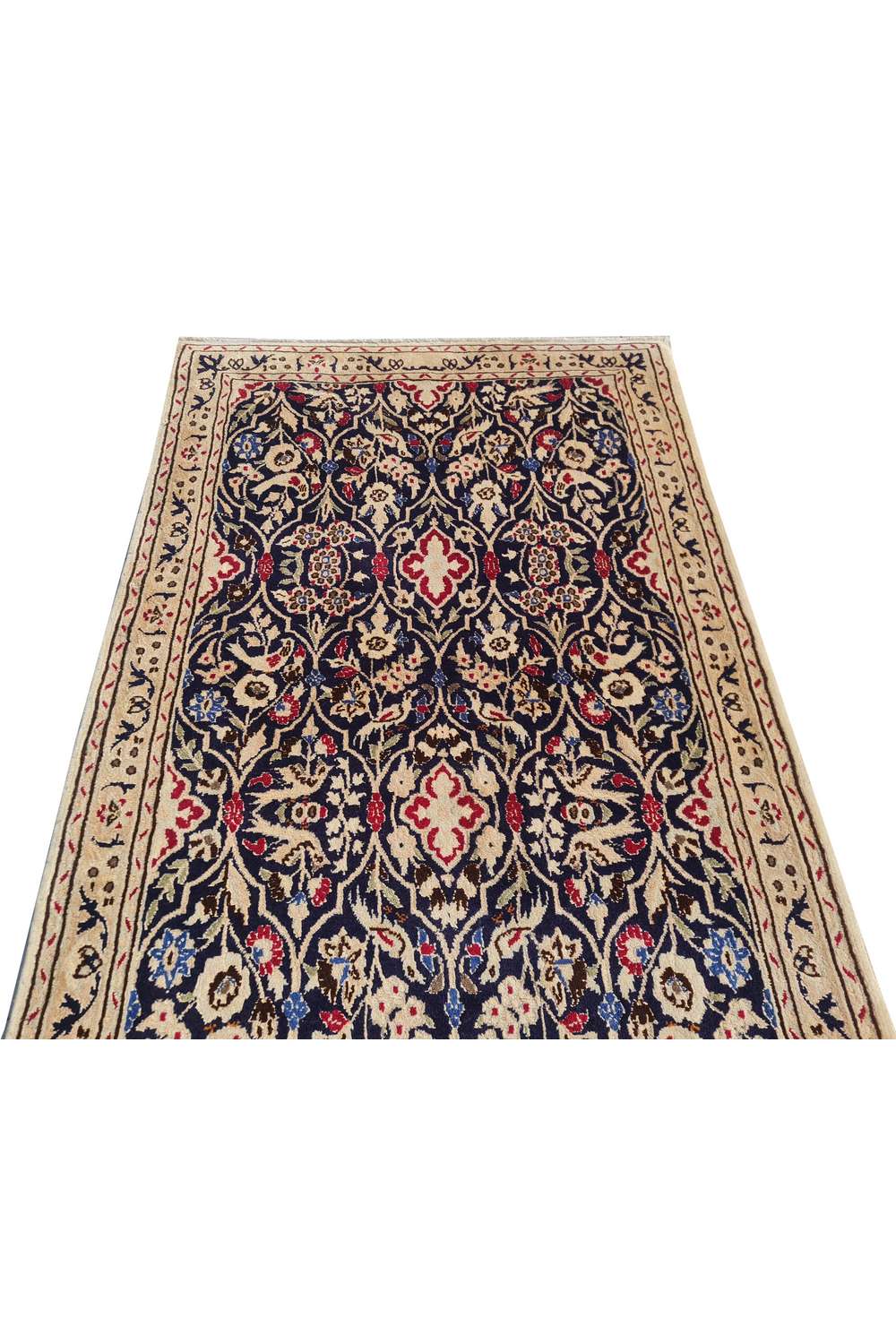 Amazing Hand Knotted Vintage Persian Nain Pictorial Wool Area Rug 6.2 x 2.11 Ft