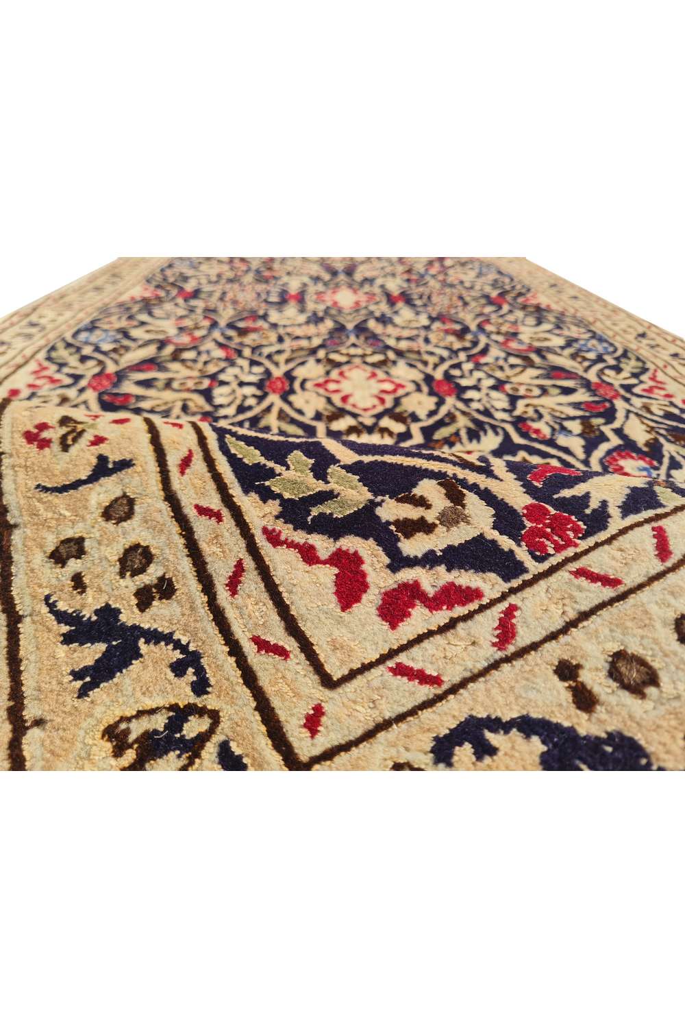 Amazing Hand Knotted Vintage Persian Nain Pictorial Wool Area Rug 6.2 x 2.11 Ft