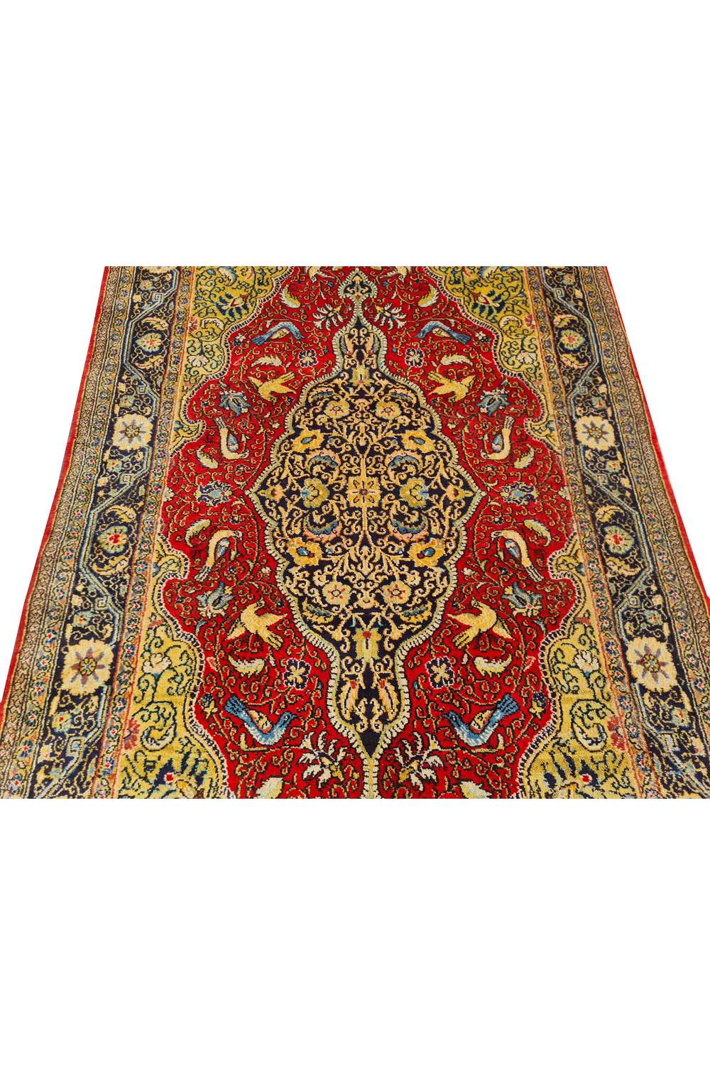 Amazing Hand Knotted Vintage Pashmin Koum Pictorial Wool Area Rug 6.9 x 3.5 Ft