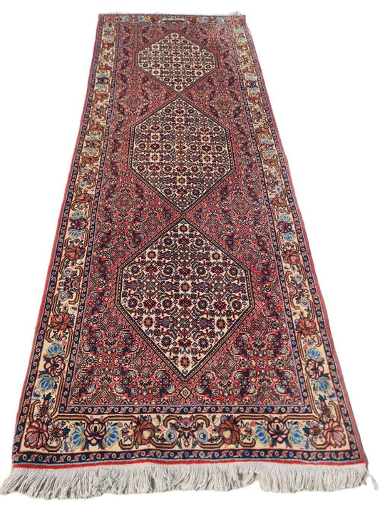 Amazing Hand Knotted Persian Bijar Wool Area Runner Rug 7.0 x 2.6 Ft