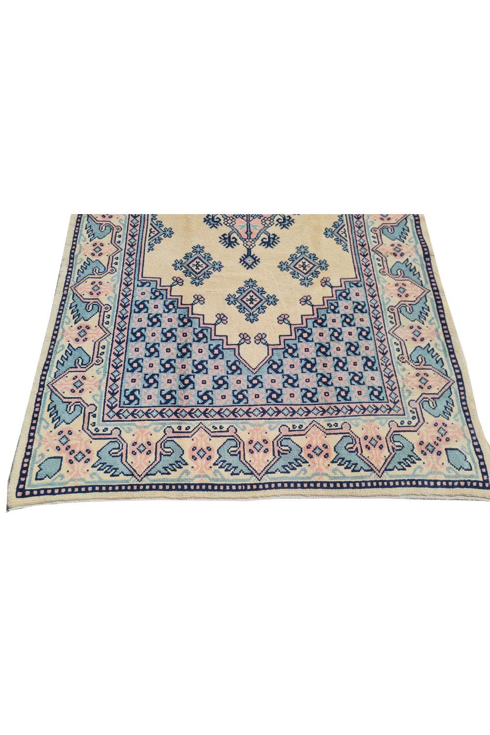 Amazing Hand Knotted Vintage Moroccan Wool Area Rug 7.11 x 5.0 Ft