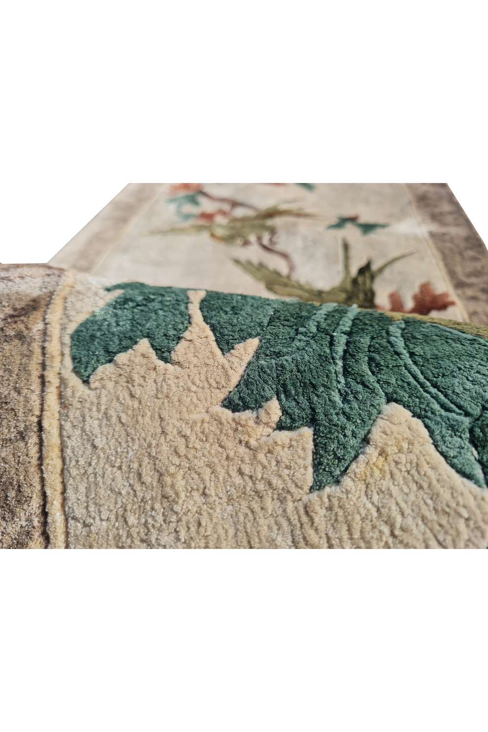 Amazing Hand Knotted Antique Sino Pictorial Silk Area Rug 4.1 x 1.6 Ft