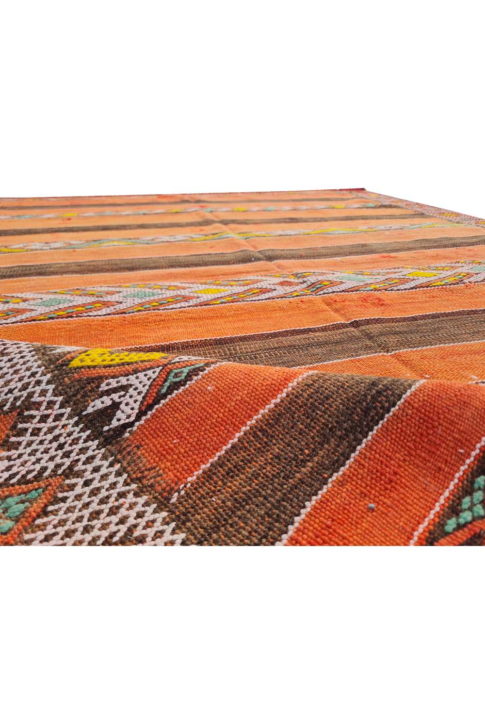 Hand Knotted Vintage Flat Weave Morocco Kilim Kilim Wool Area Rug 5.7 x 4.3 Ft
