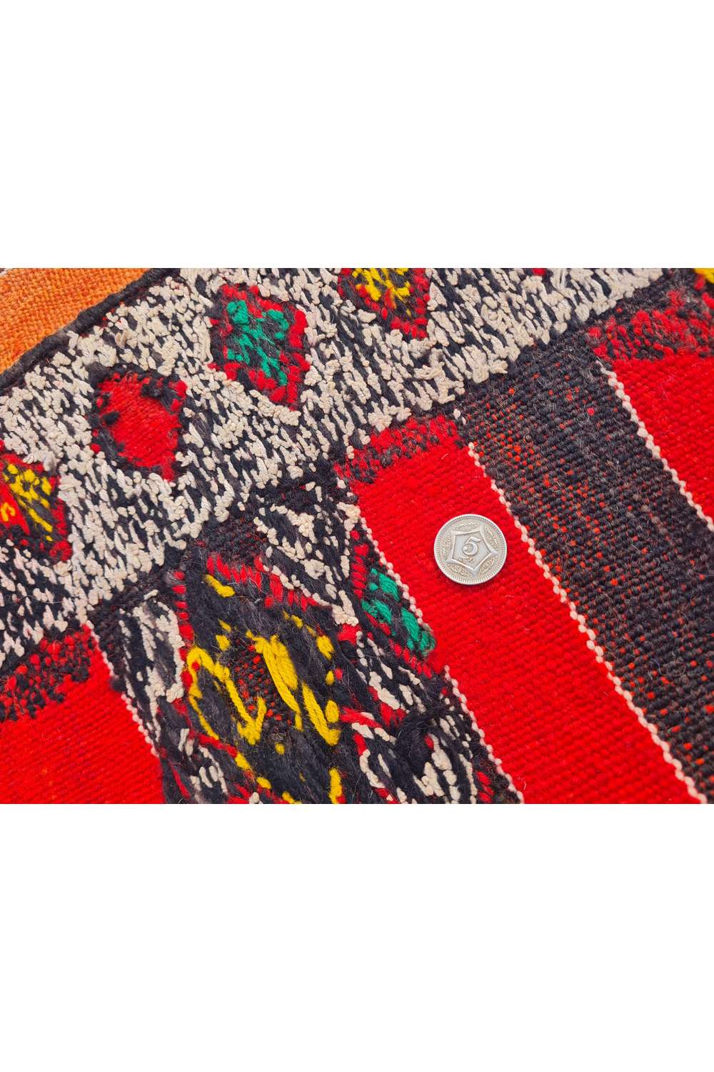 Hand Knotted Vintage Flat Weave Morocco Kilim Kilim Wool Area Rug 5.7 x 4.3 Ft
