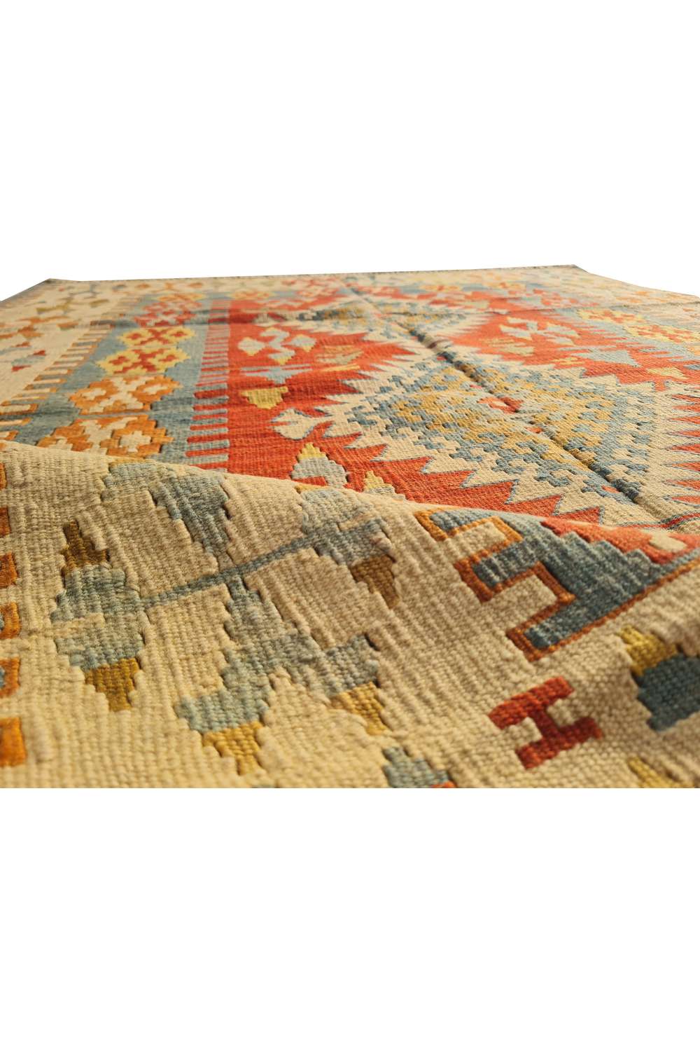 Hand Knotted Vintage Flat Weave Turkish Kilim Kilim Wool Area Rug 5.5 x 3.10 Ft