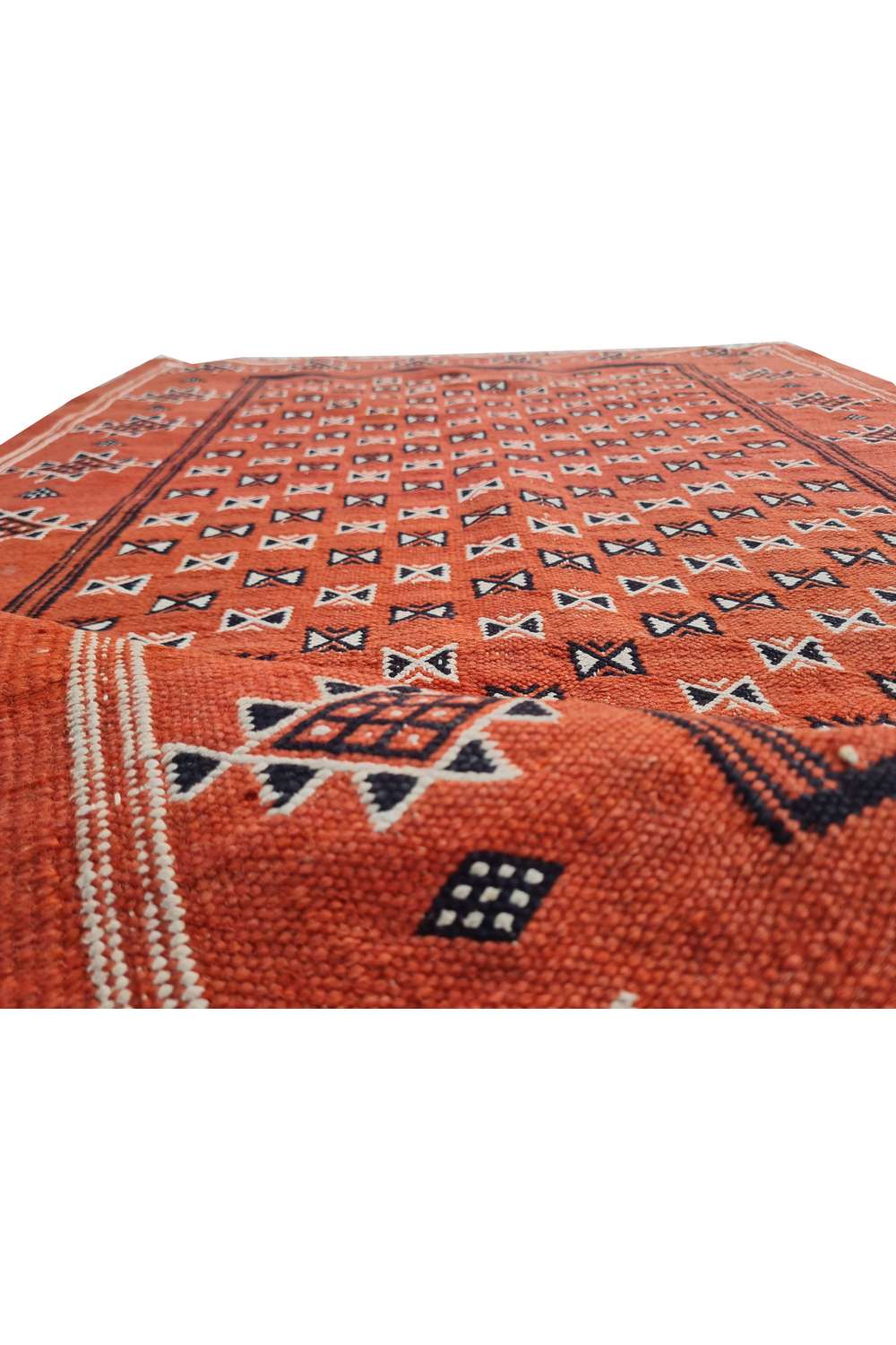 Hand Knotted Vintage Flat Weave Morocco Kilim Kilim Wool Area Rug 4.10 x 2.8 Ft