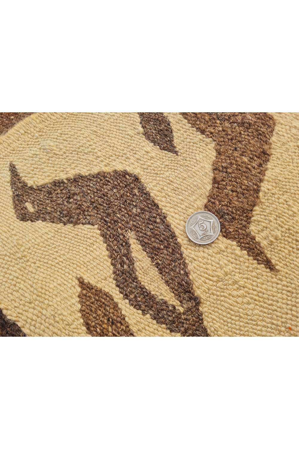 Hand Knotted Vintage Flat Weave Bulgaria Pictorial Kilim Kilim Wool Area Rug 4.5 x 2.6 Ft