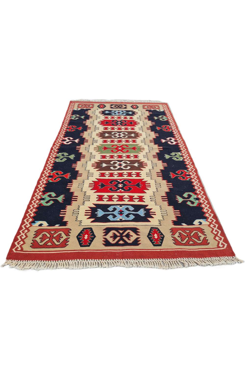 Hand Knotted Vintage Flat Weave Turkish Kilim Kilim Wool Area Rug 5.1 x 3.2 Ft