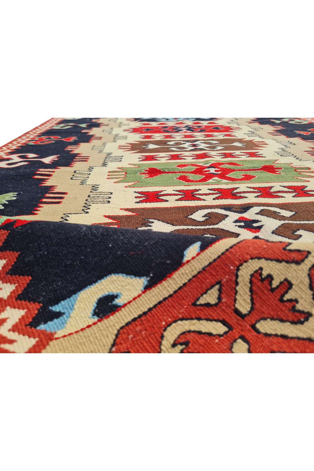 Hand Knotted Vintage Flat Weave Turkish Kilim Kilim Wool Area Rug 5.1 x 3.2 Ft