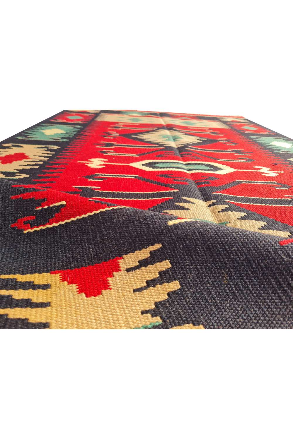 Hand Knotted Vintage Flat Weave Turkish Kilim Kilim Wool Area Rug 5.7 x 3.0 Ft