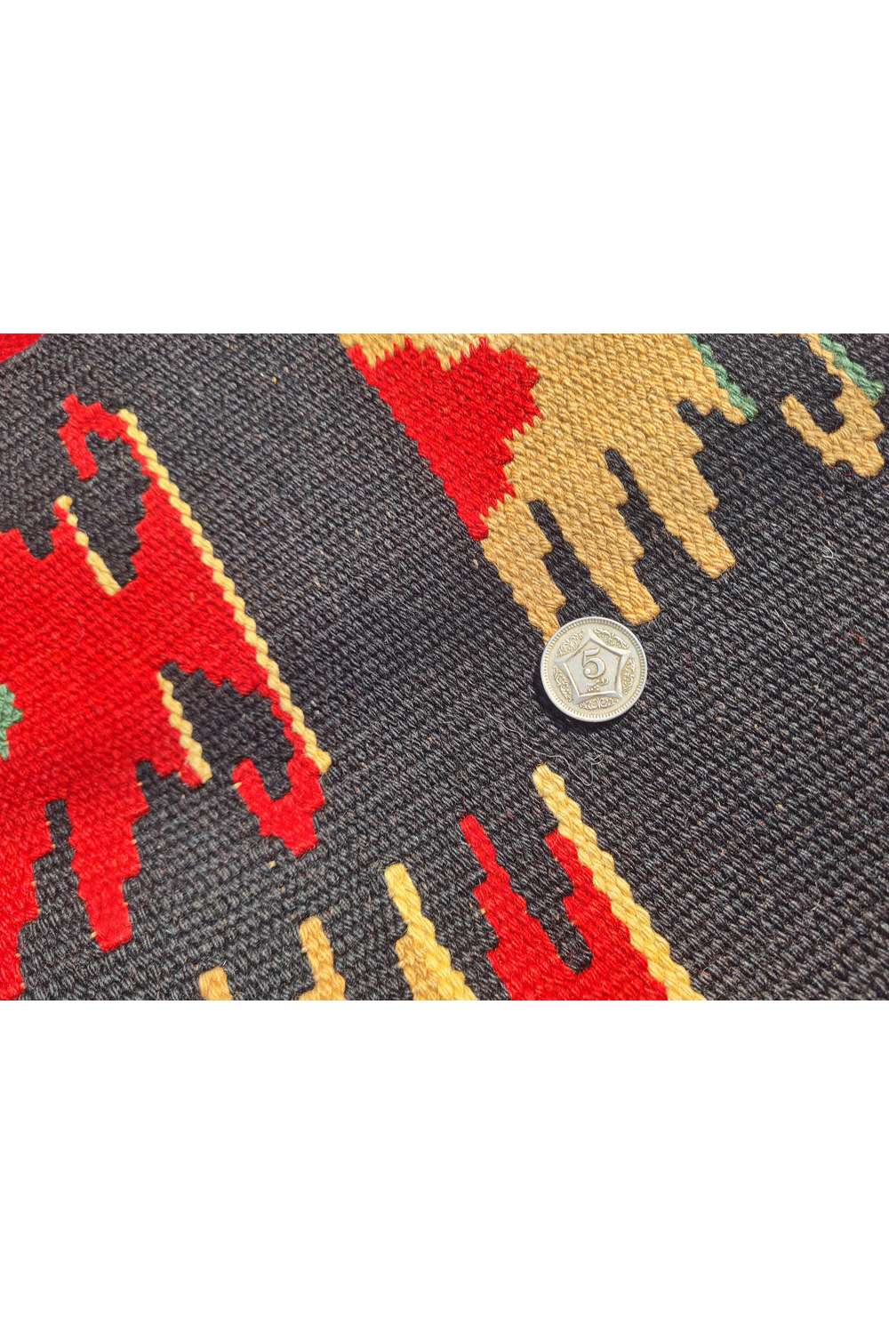 Hand Knotted Vintage Flat Weave Turkish Kilim Kilim Wool Area Rug 5.7 x 3.0 Ft
