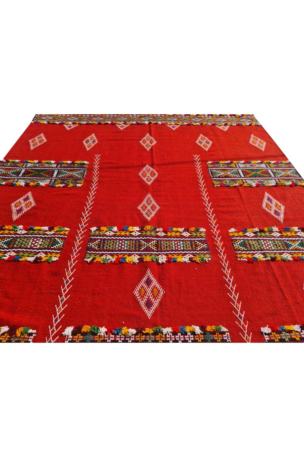 Hand Knotted Vintage Flat Weave Morocco Kilim Kilim Wool Area Rug 6.3 x 6.3 Ft