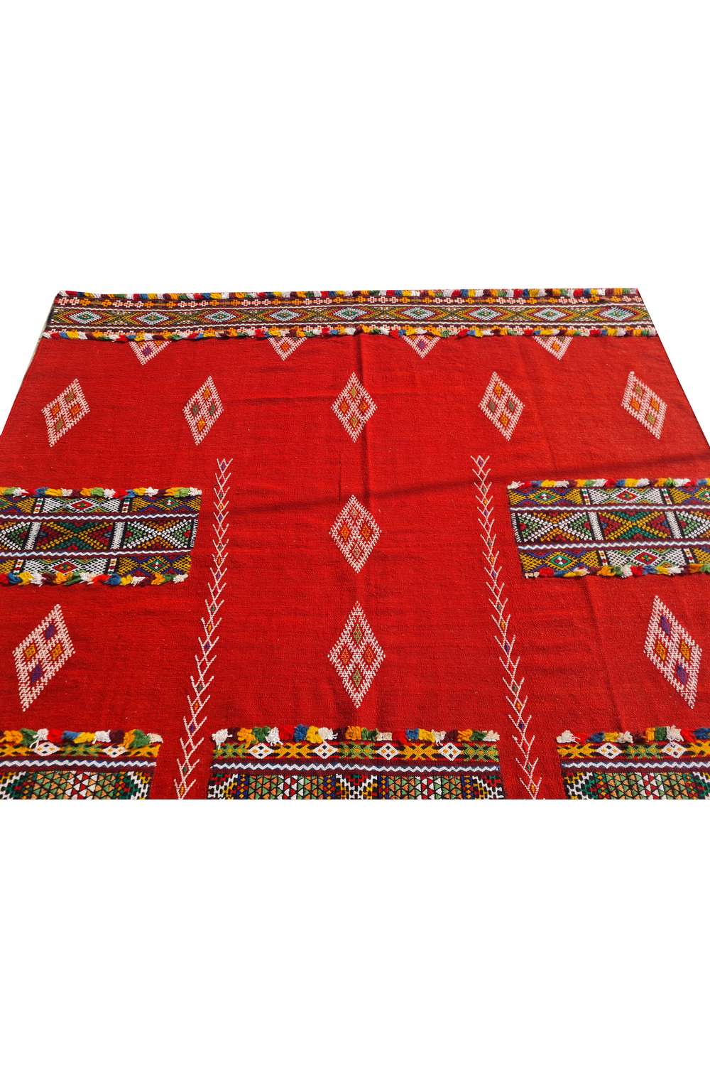 Hand Knotted Vintage Flat Weave Morocco Kilim Kilim Wool Area Rug 6.3 x 6.3 Ft
