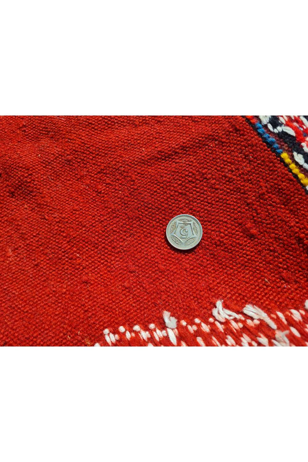 Hand Knotted Vintage Flat Weave Morocco Kilim Kilim Wool Area Rug 6.3 x 6.3 Ft