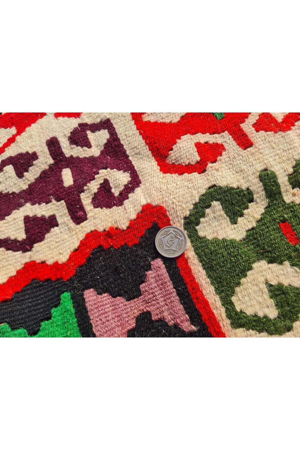 Hand Knotted Vintage Flat Weave Turkish Kilim Kilim Wool Area Rug 6.4 x 3.0 Ft