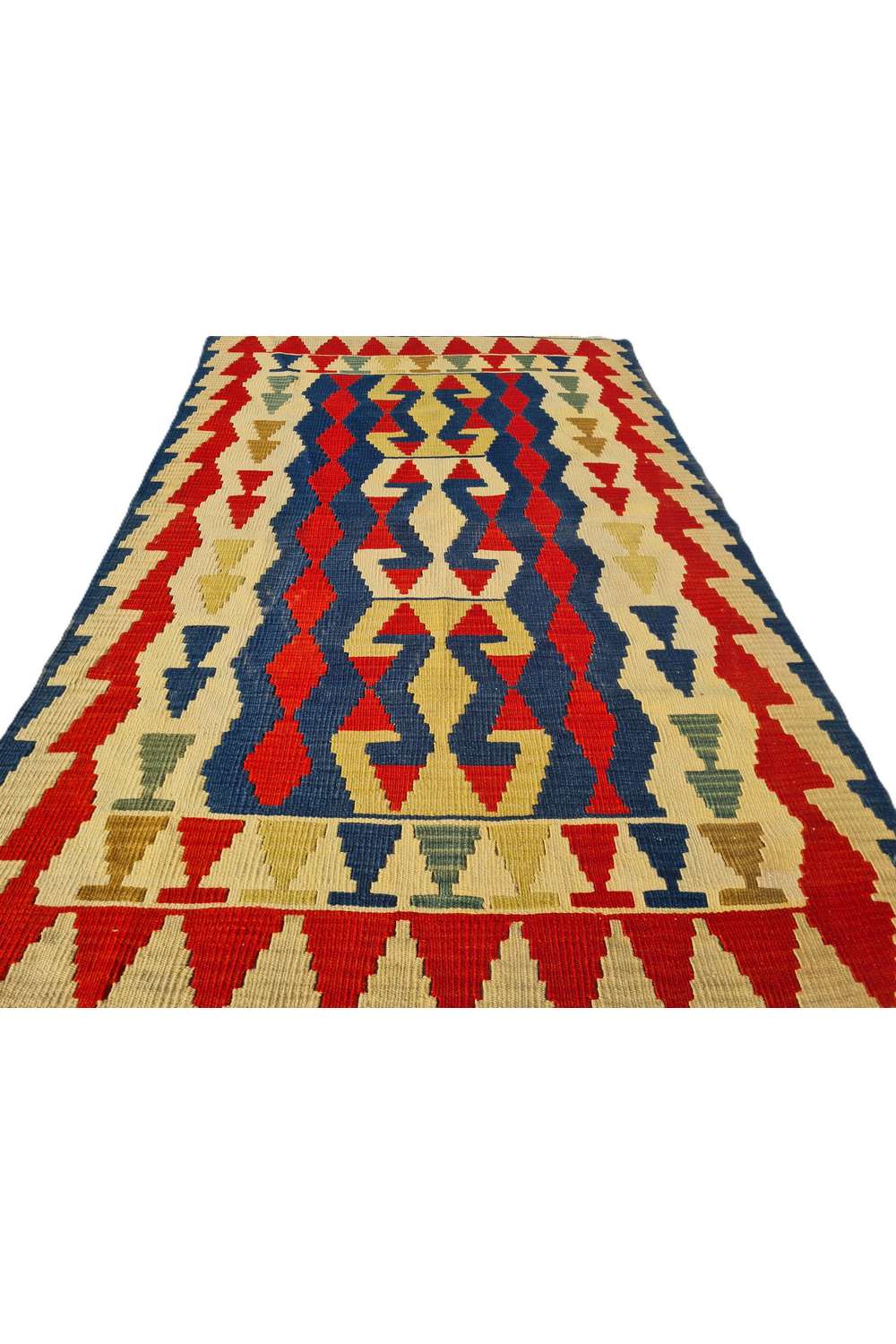 Hand Knotted Vintage Flat Weave Turkish Kilim Kilim Wool Area Rug 5.8 x 3.8 Ft