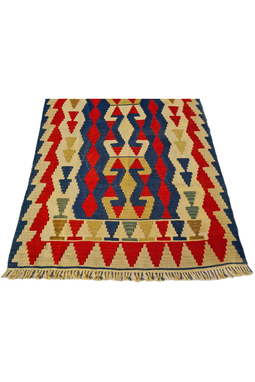 Hand Knotted Vintage Flat Weave Turkish Kilim Kilim Wool Area Rug 5.8 x 3.8 Ft