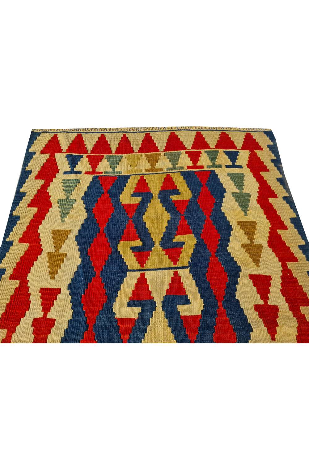Hand Knotted Vintage Flat Weave Turkish Kilim Kilim Wool Area Rug 5.8 x 3.8 Ft