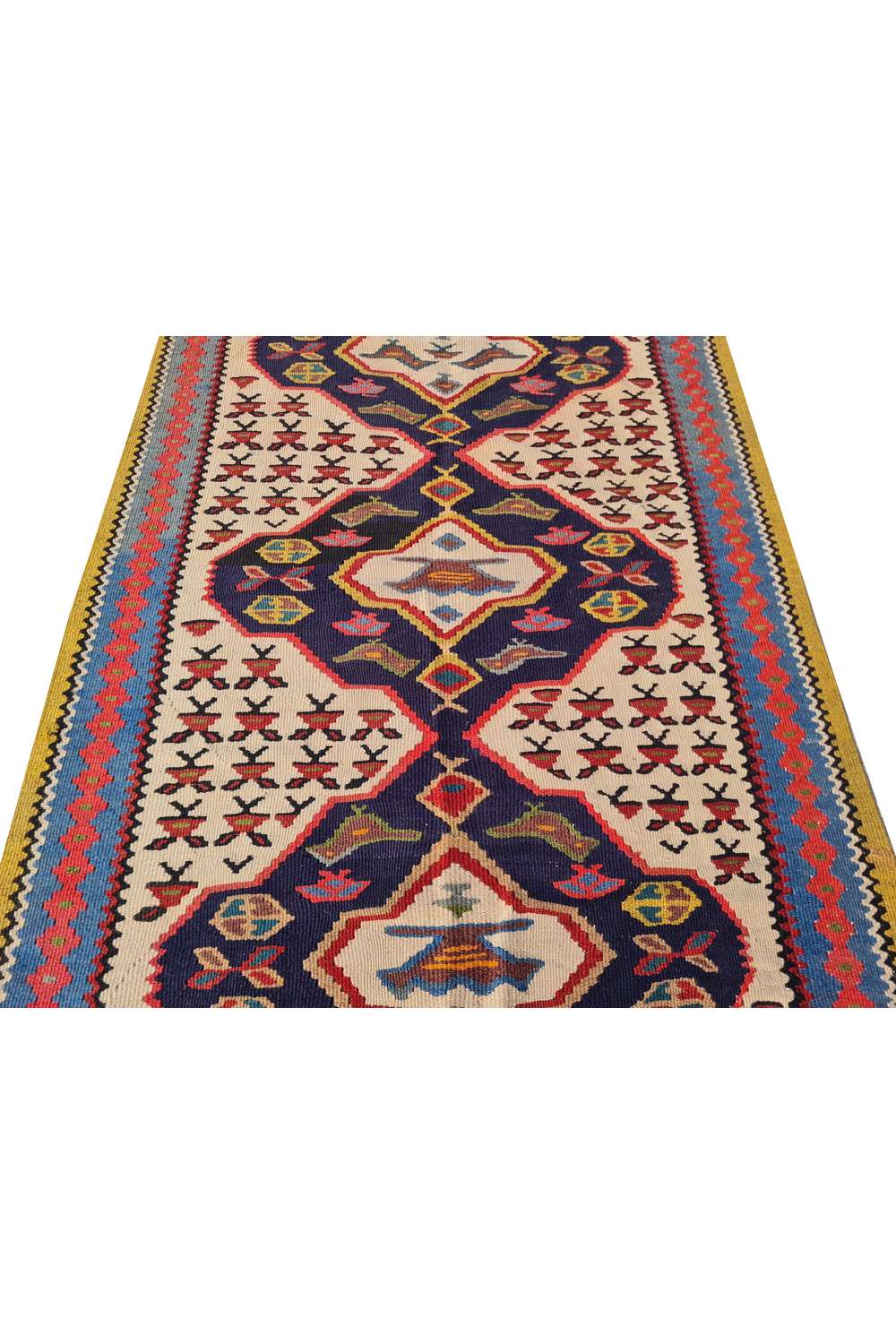 Hand Knotted Vintage Flat Weave Ceena Kilim Kilim Wool Area Rug 5.1 x 3.1 Ft