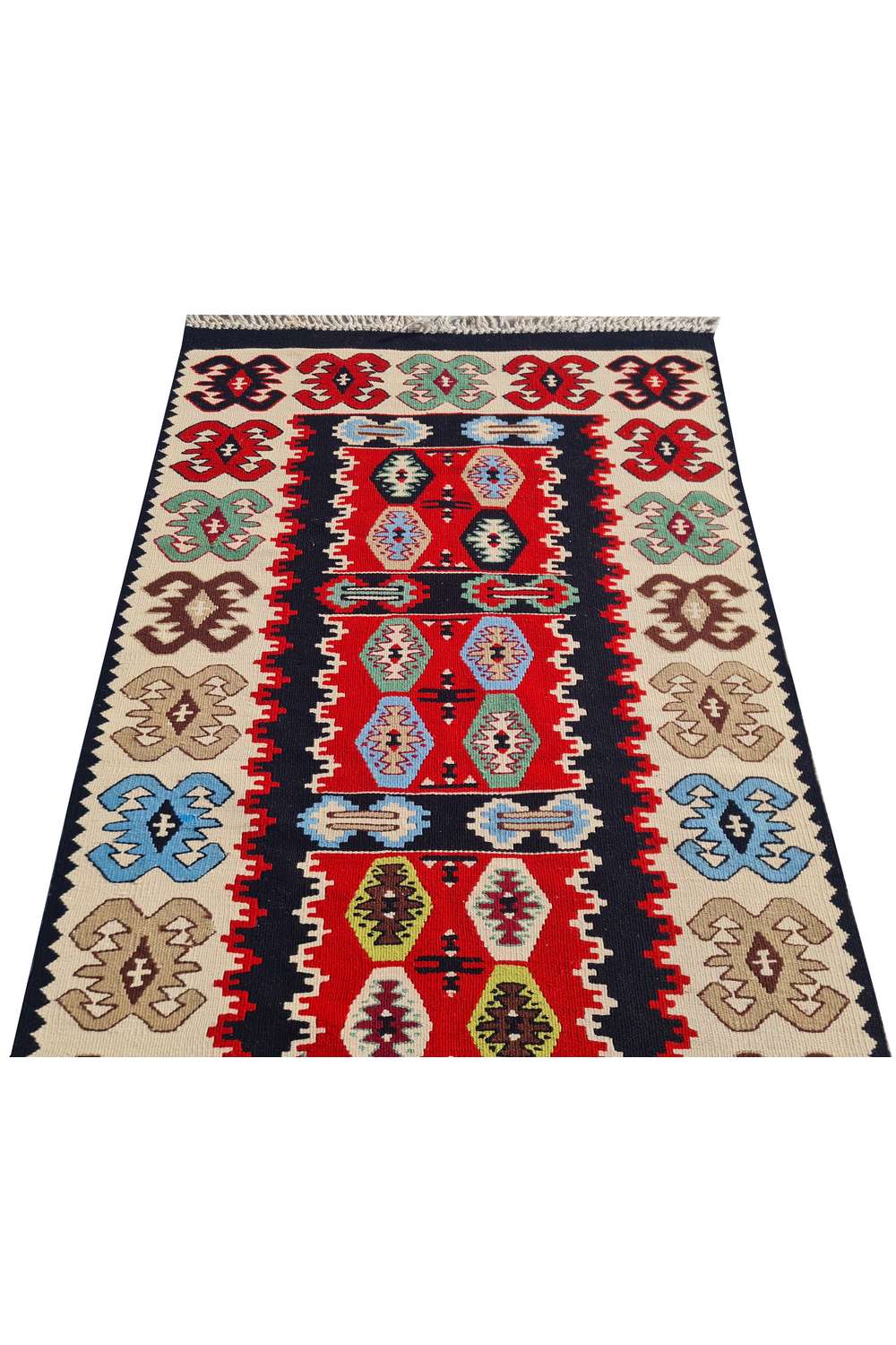 Hand Knotted Vintage Flat Weave Turkish Kilim Kilim Wool Area Rug 4.5 x 2.3 Ft