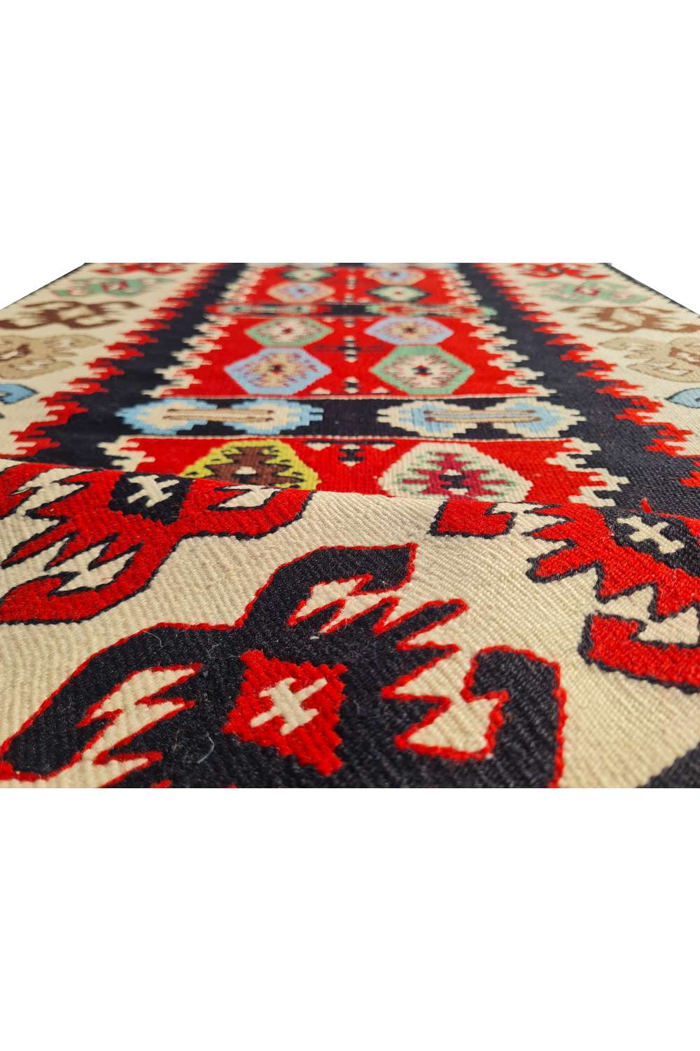 Hand Knotted Vintage Flat Weave Turkish Kilim Kilim Wool Area Rug 4.5 x 2.3 Ft