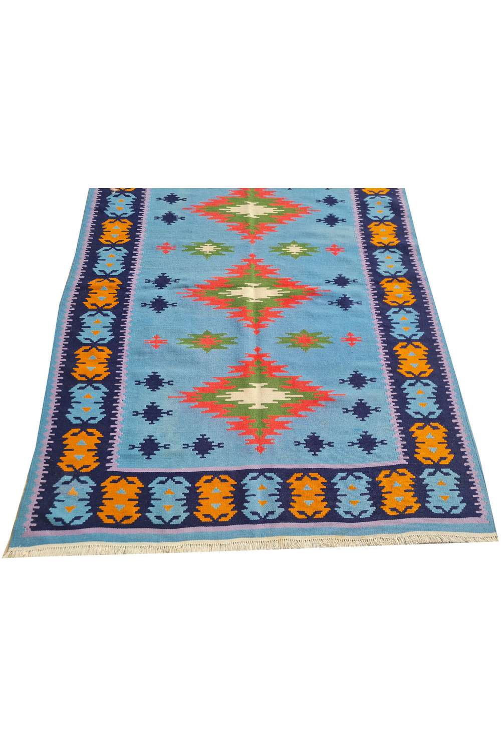 Hand Knotted Vintage Flat Weave Turkish Kurdi Kilim Kilim Wool Area Rug 4.10 x 3.11 Ft