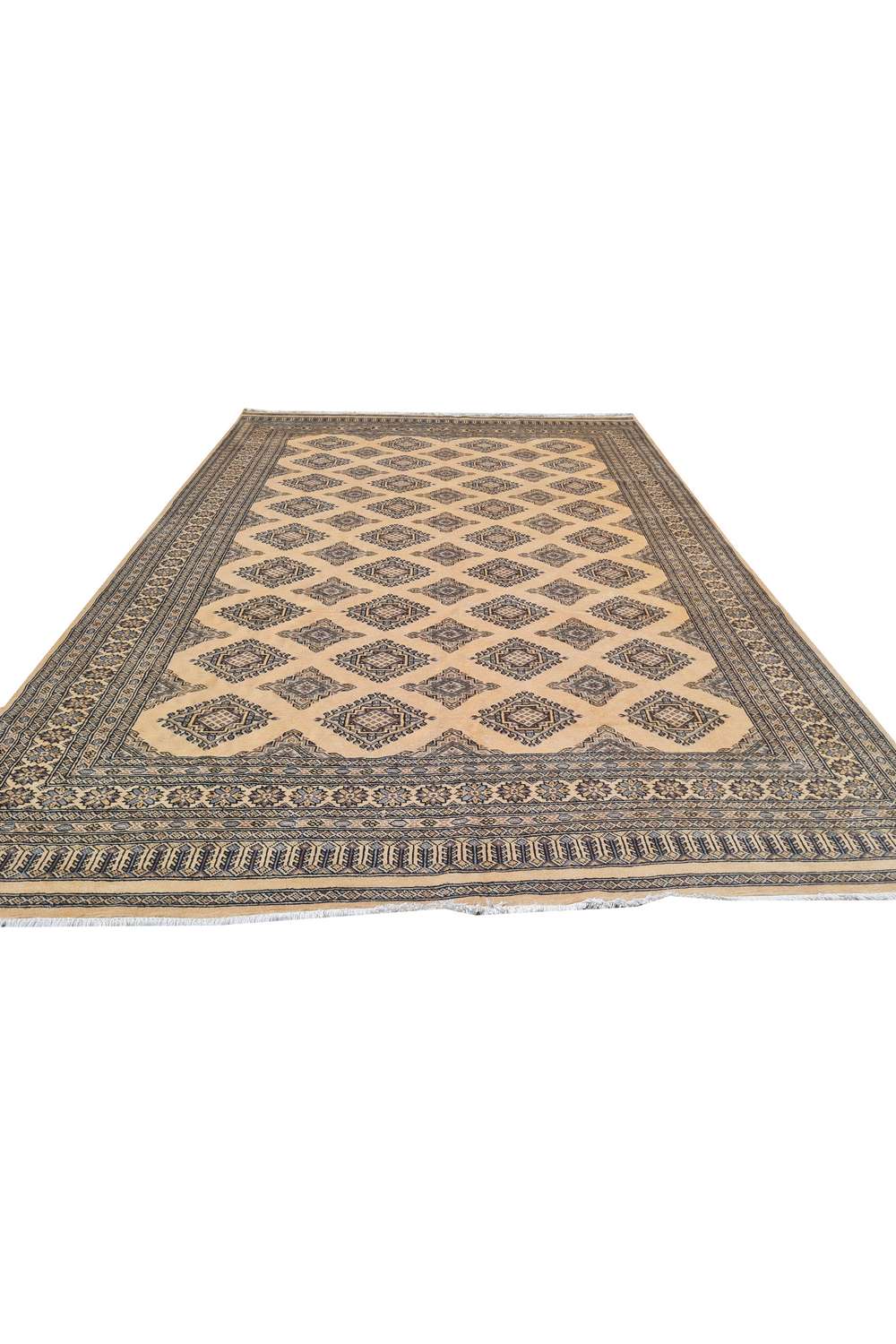 Amazing Hand Knotted Vintage Bokhara Jhaldar Wool Area Rug 9.10 x 6.9 Ft