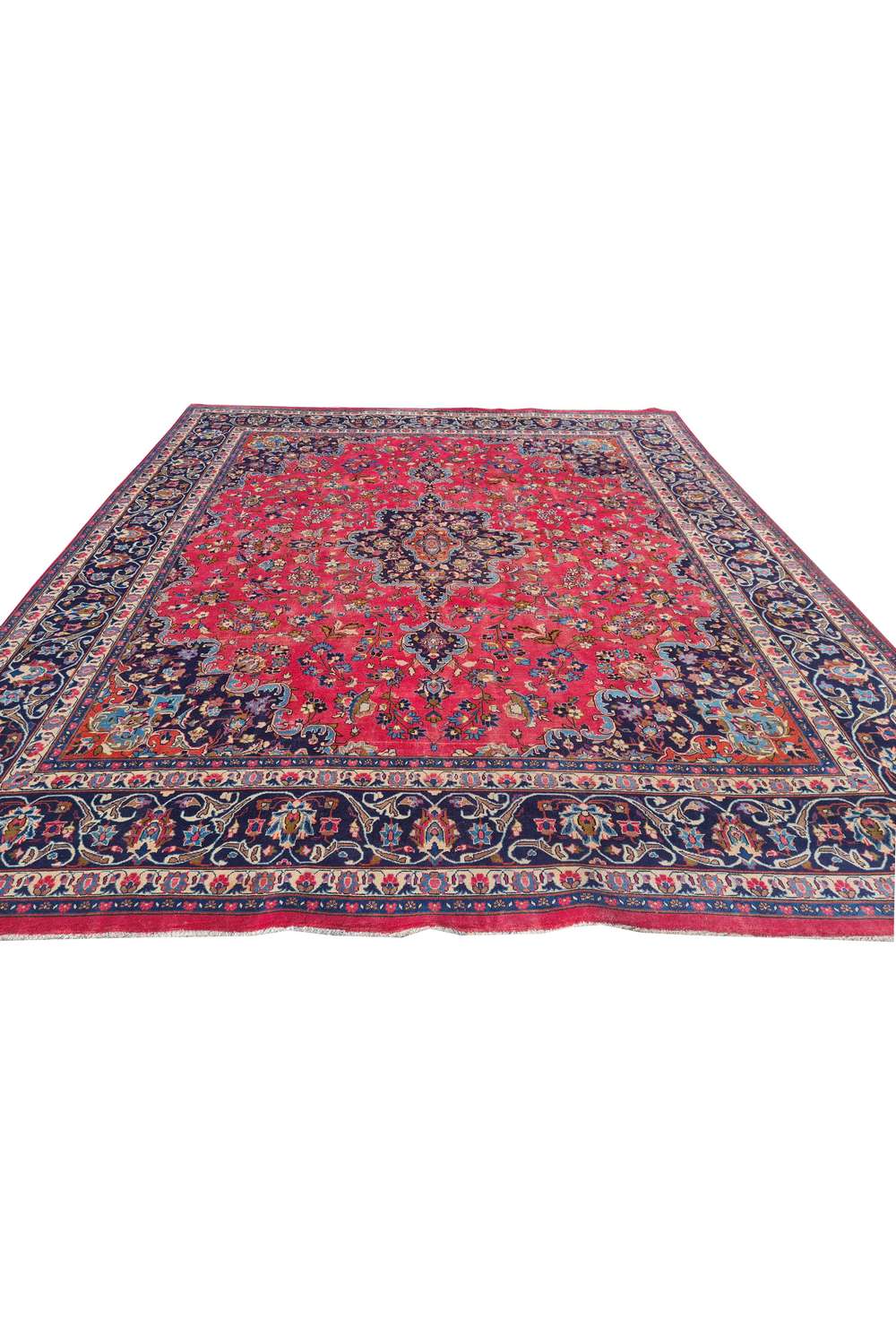 Amazing Hand Knotted Vintage Mashoud Wool Area Rug 11.2 x 9.5 Ft