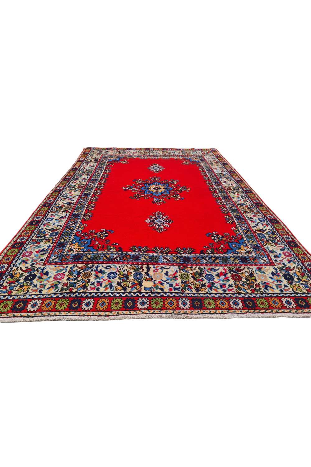 Amazing Hand Knotted Vintage Morocco Wool Area Rug 9.11 x 6.6 Ft