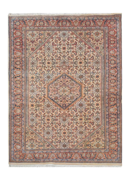 Authentic Hand Knotted Vintage Bijour Wool Area Rug 6 x 4 Ft