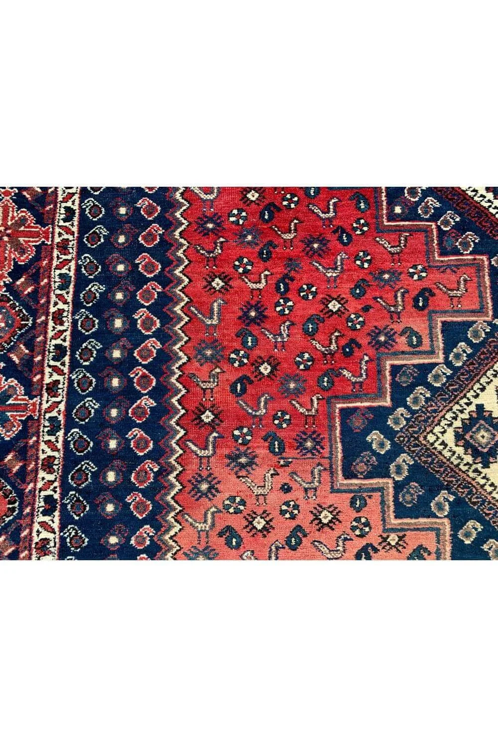 Amazing Hand Knotted Vintage Afshour Pictorial Wool Area Rug 6.5 x 5.4 Ft