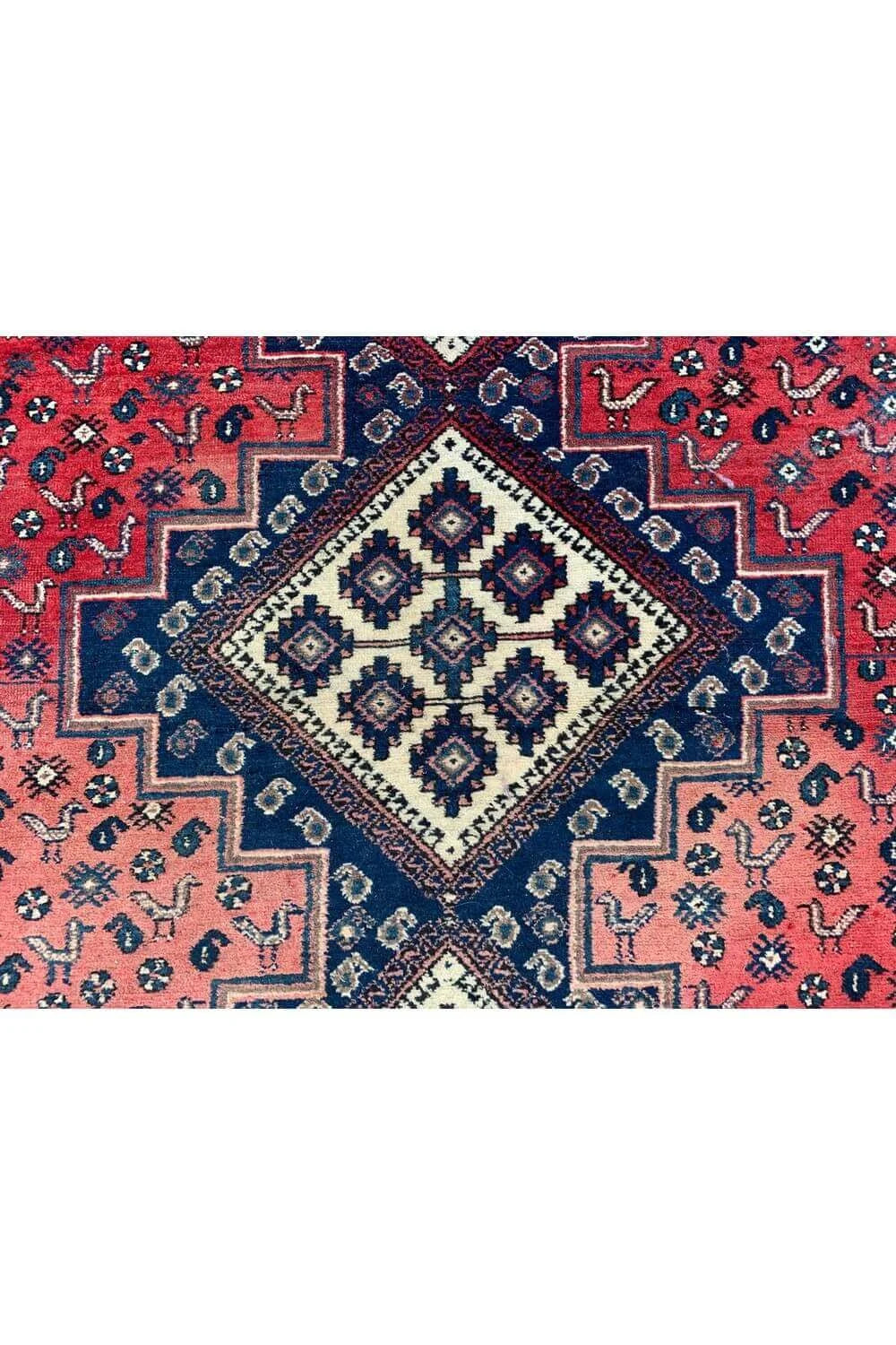 Amazing Hand Knotted Vintage Afshour Pictorial Wool Area Rug 6.5 x 5.4 Ft