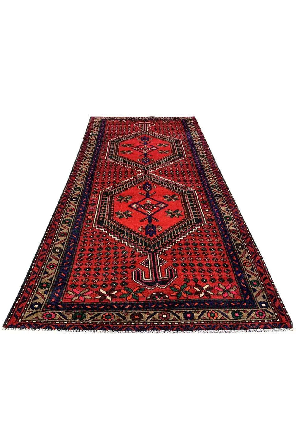 Amazing Hand Knotted Vintage baghtiyaar Wool Area Rug 6.8 x 3.4 Ft