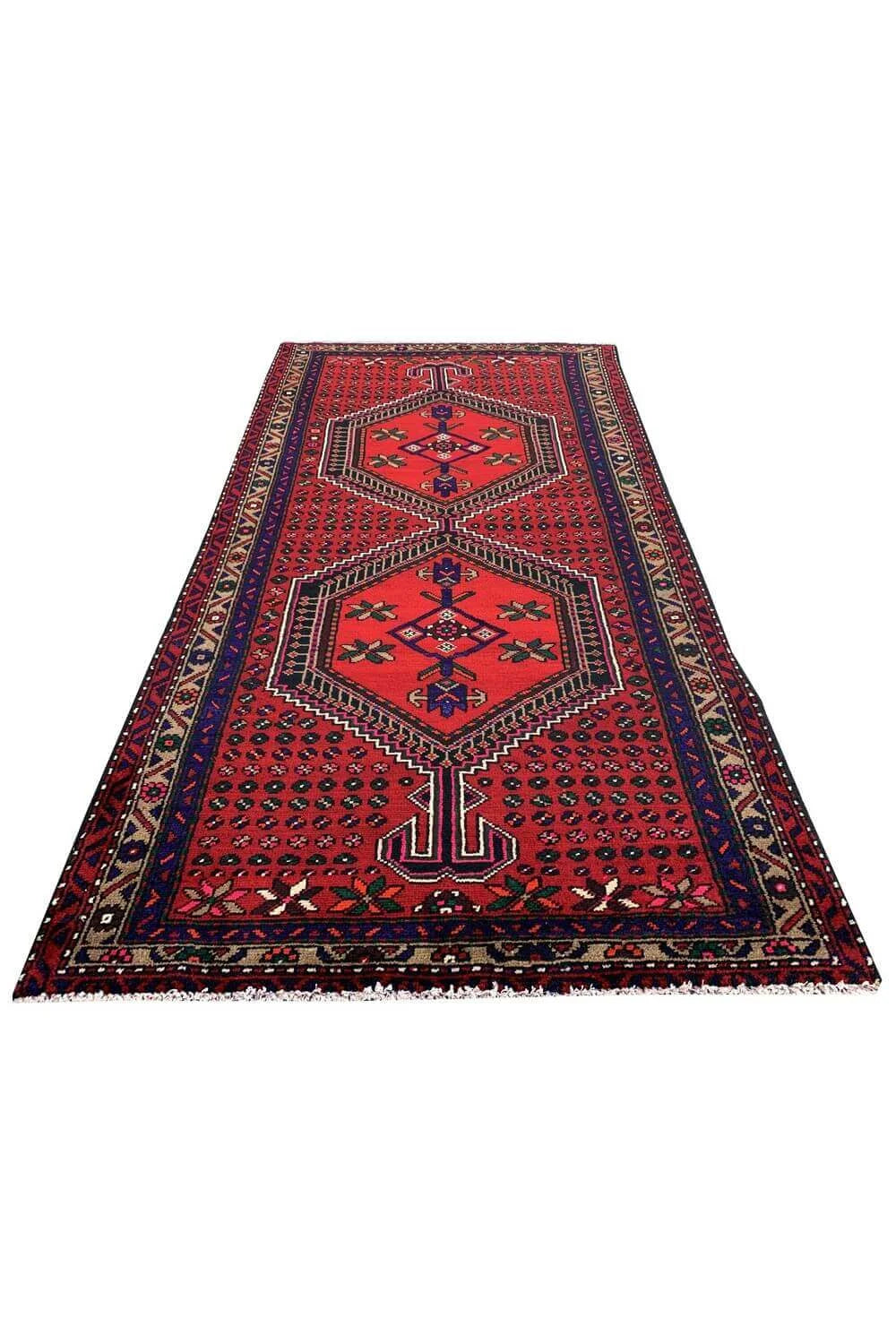 Amazing Hand Knotted Vintage baghtiyaar Wool Area Rug 6.8 x 3.4 Ft