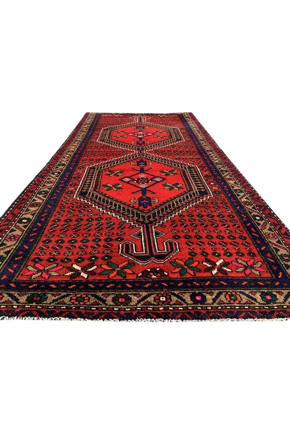 Amazing Hand Knotted Vintage baghtiyaar Wool Area Rug 6.8 x 3.4 Ft