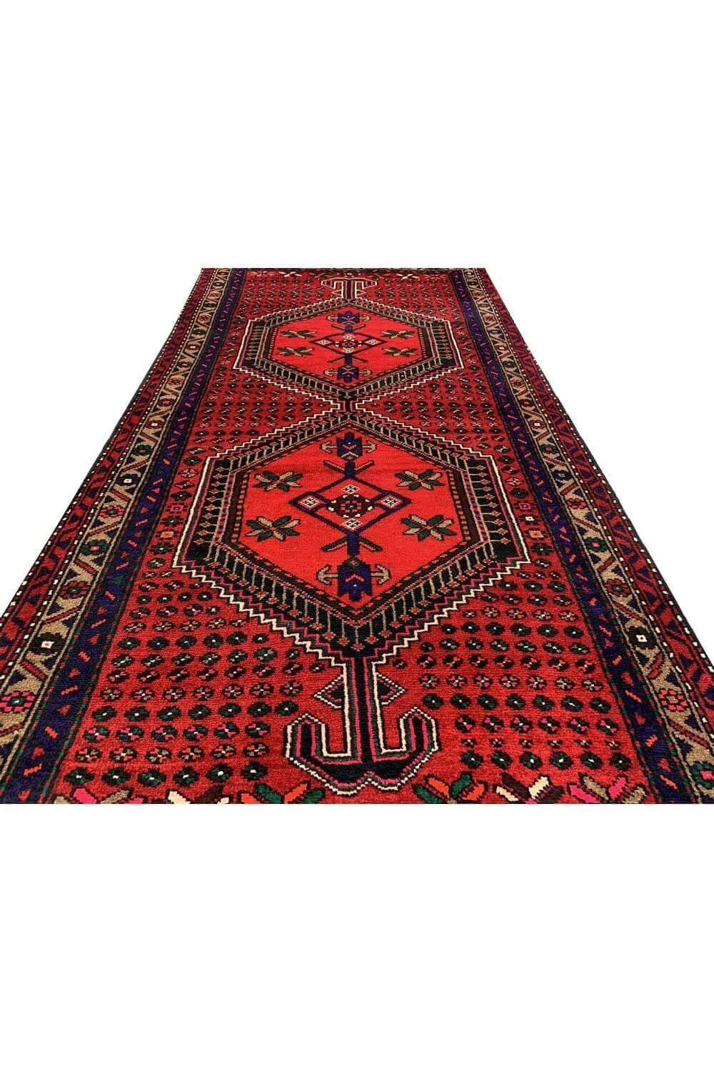 Amazing Hand Knotted Vintage baghtiyaar Wool Area Rug 6.8 x 3.4 Ft