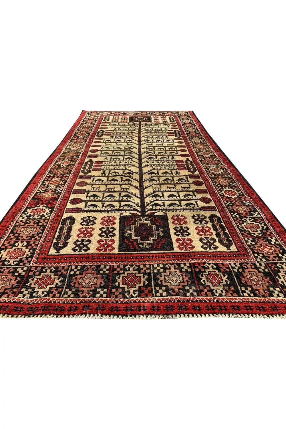 Amazing Hand Knotted Vintage Zaidan Balouch Pictorial Wool Area Rug 6.7 x 3.4 Ft