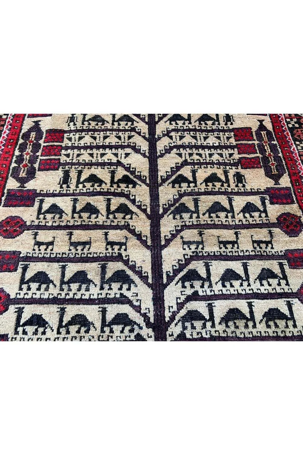 Amazing Hand Knotted Vintage Zaidan Balouch Pictorial Wool Area Rug 6.7 x 3.4 Ft