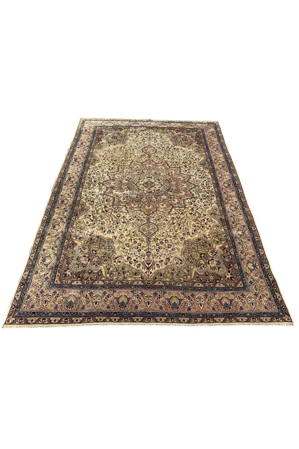 Amazing Hand Knotted Vintage Hareez Wool Area Rug 9.9 x 6.9 Ft