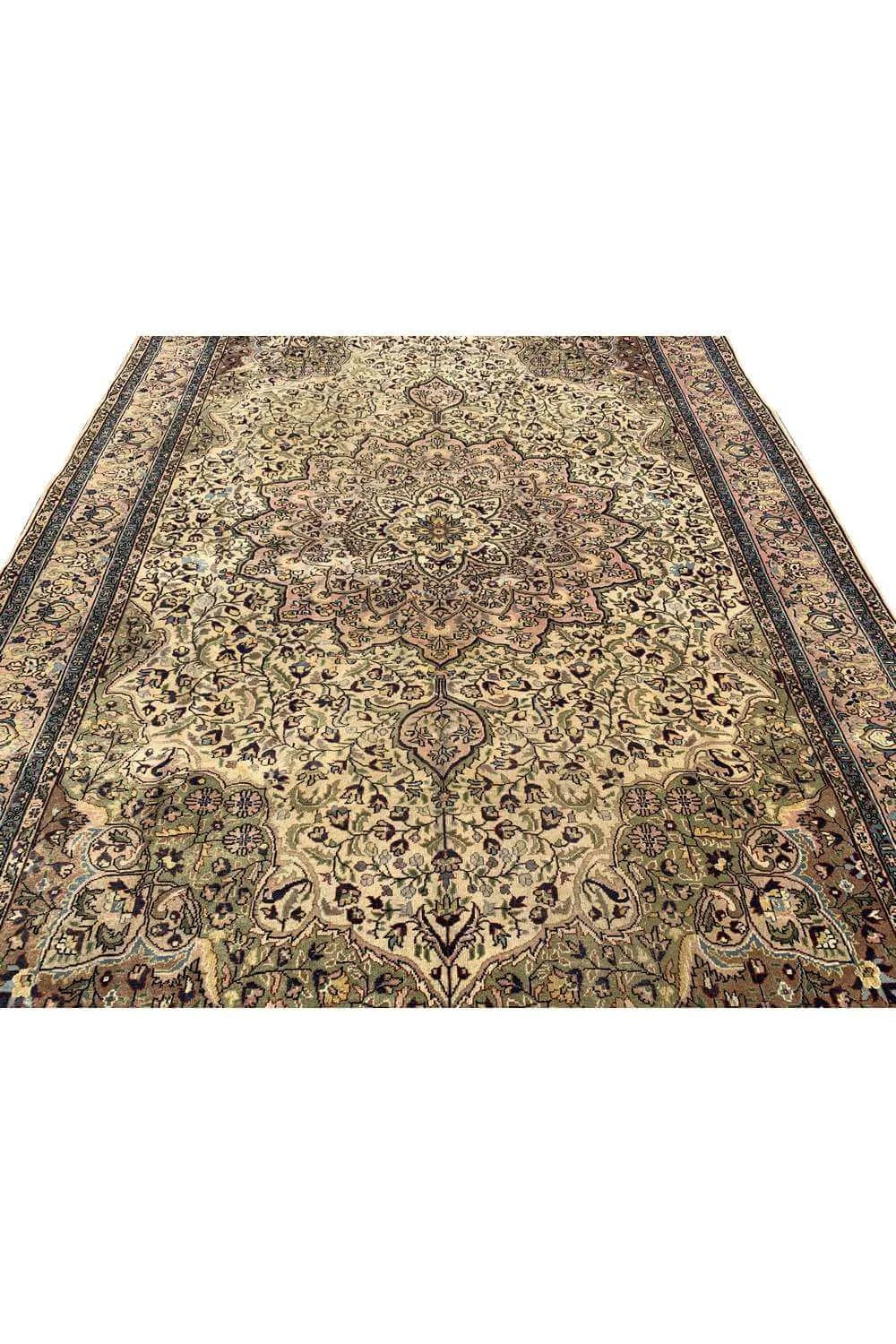 Amazing Hand Knotted Vintage Hareez Wool Area Rug 9.9 x 6.9 Ft