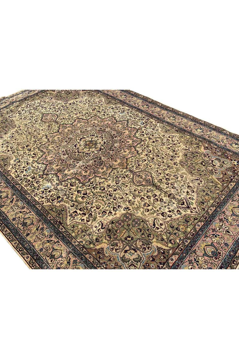 Amazing Hand Knotted Vintage Hareez Wool Area Rug 9.9 x 6.9 Ft