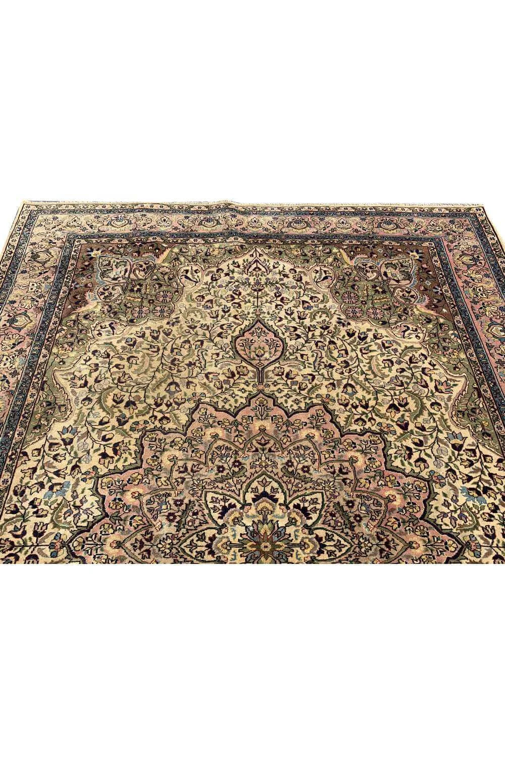 Amazing Hand Knotted Vintage Hareez Wool Area Rug 9.9 x 6.9 Ft